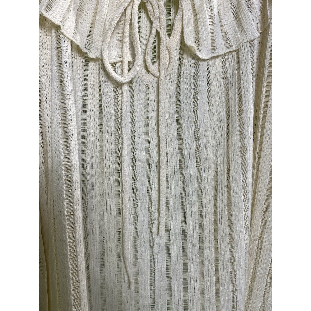 By Anthropologie long sleeve Shirt women XXS sheer crop top Ruffles Cottage NWOT - Picture 2 of 8